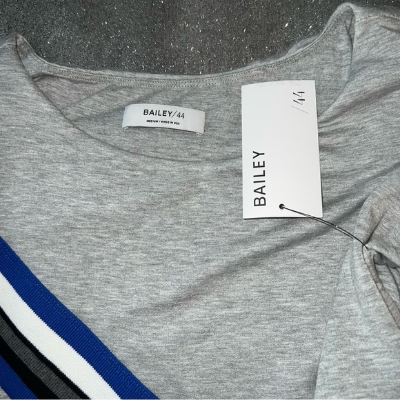 Bailey44 Long Sleeve Heather Gray Fleece Sweatshirt Dress with Gathered Waist - Picture 5 of 9